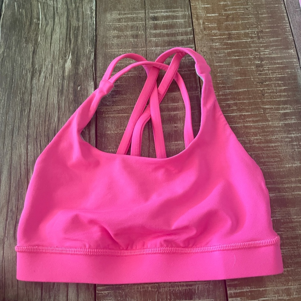 Hot pink Lululemon Energy sports bar